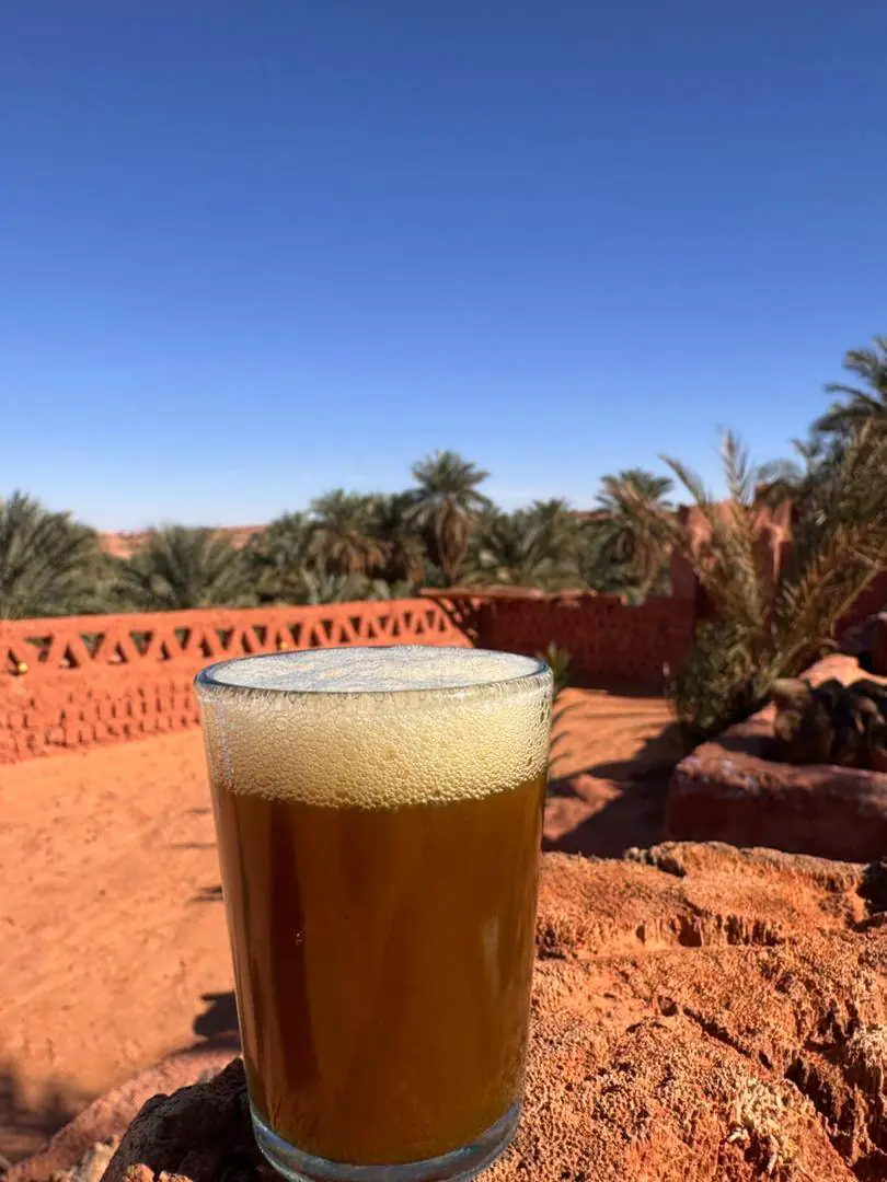 Thé à la menthe face à la palmeraie de Timimoun